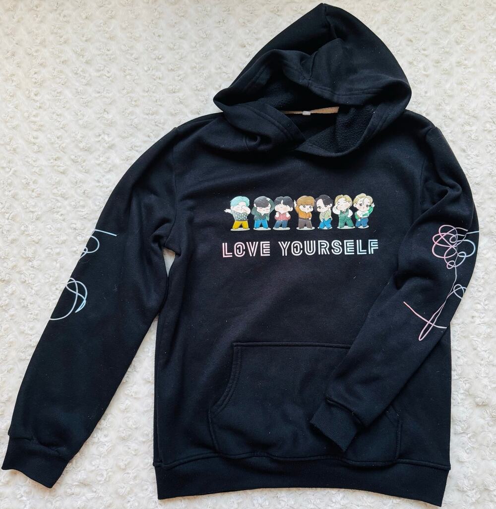 BTS Jimin Black Jung Kook 1997 Tear Love Yourself Tout Hoodie K Pop Medium